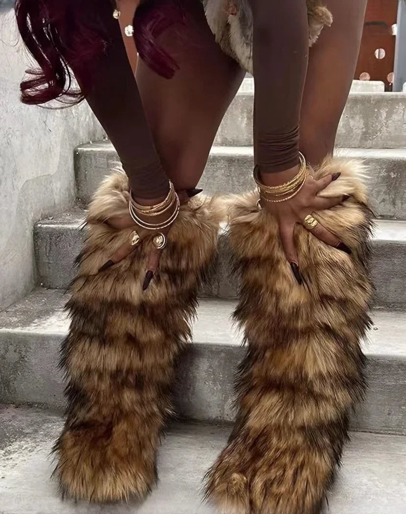 Furry Cute Over-the-knee Boots Girls Y2K