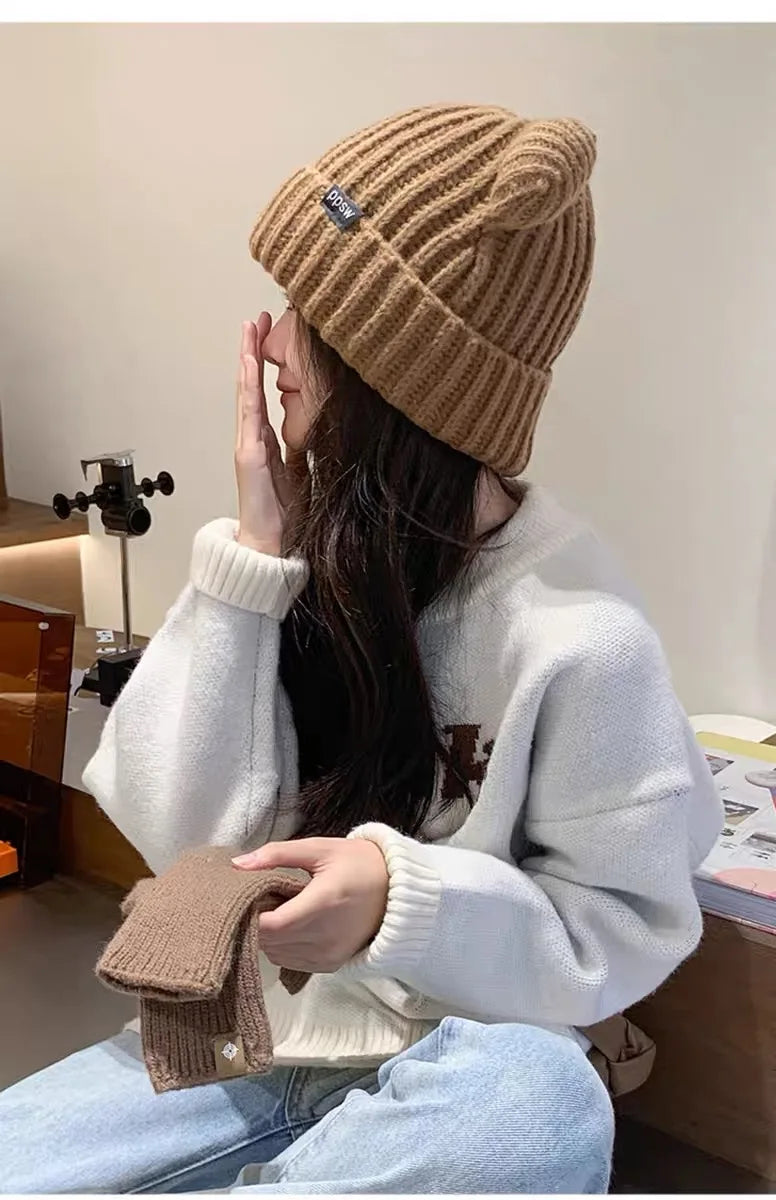 Winter Warm Woolen Hats Designer Kpop Personality Bonnet