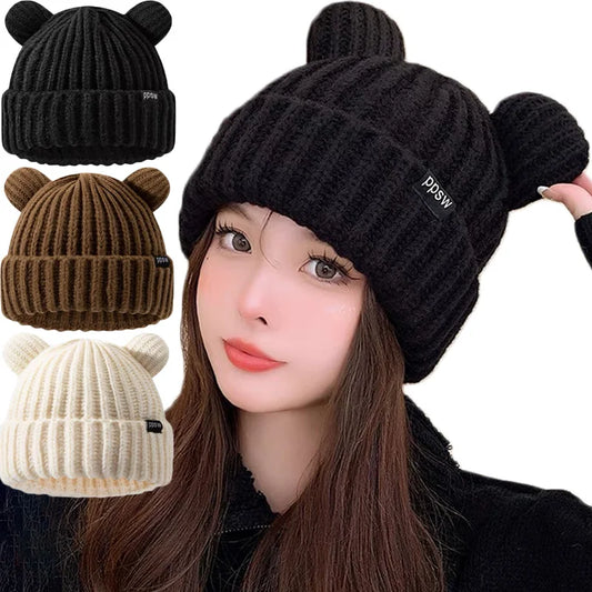 Winter Warm Woolen Hats Designer Kpop Personality Bonnet