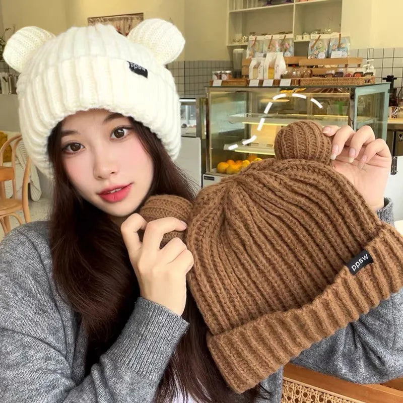 Winter Warm Woolen Hats Designer Kpop Personality Bonnet