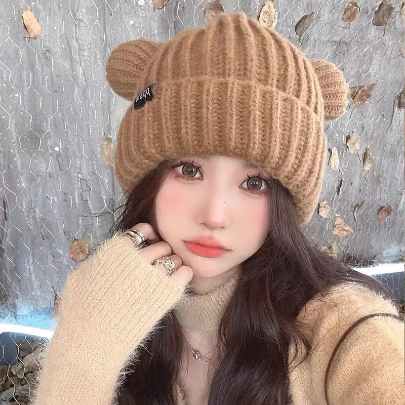 Winter Warm Woolen Hats Designer Kpop Personality Bonnet