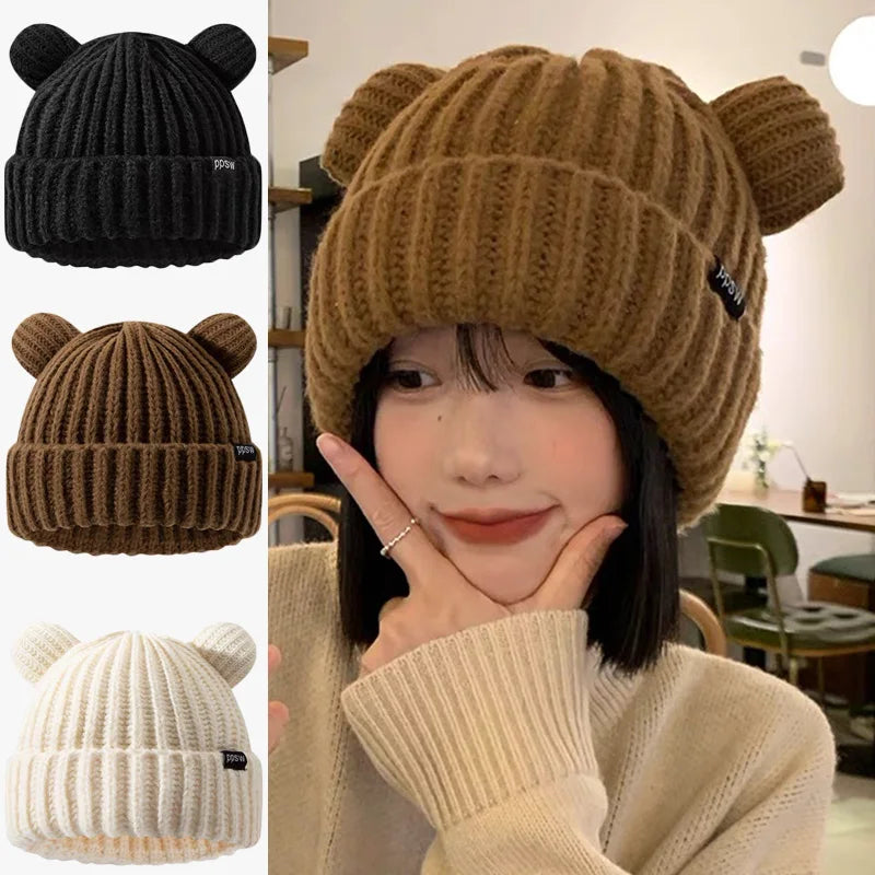 Winter Warm Woolen Hats Designer Kpop Personality Bonnet