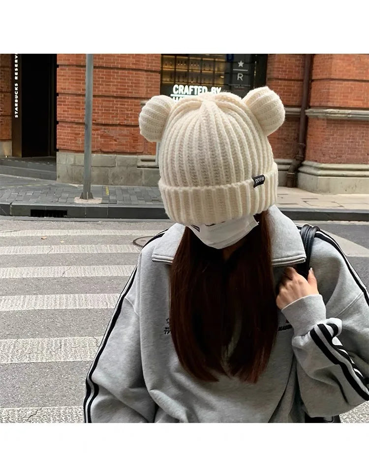 Winter Warm Woolen Hats Designer Kpop Personality Bonnet